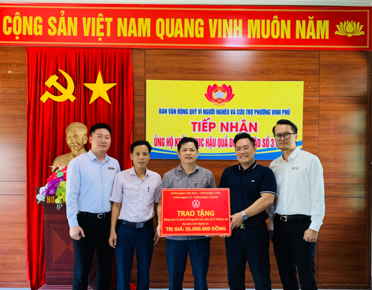 Volkswagen Vinh & Volkswagen Việt Nam cùng các đại lý miền Bắc ủng hộ đồng bào bị ảnh hưởng bởi cơn bão số 3 Wipha